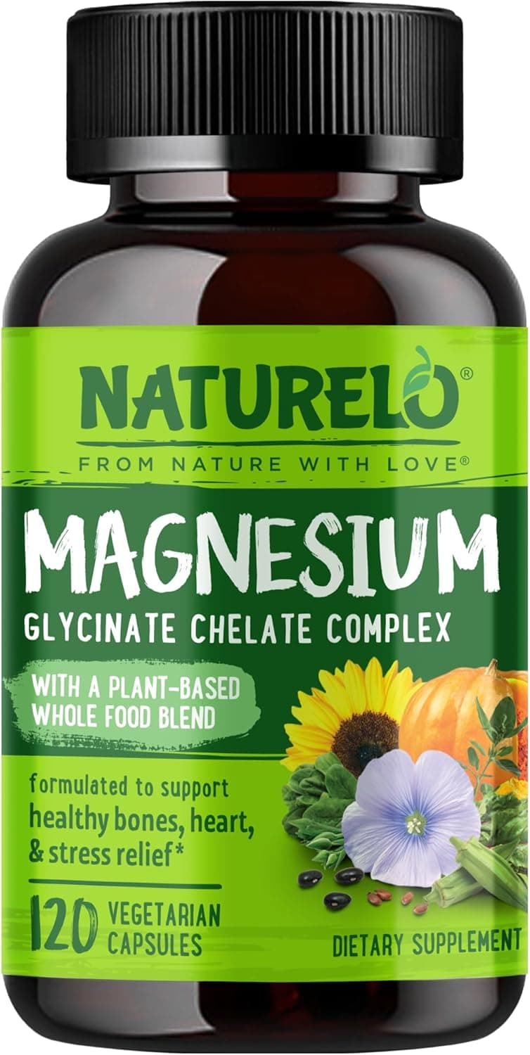 NATURELO Magnesium Glycinate Chelate Complex - 200 mg…