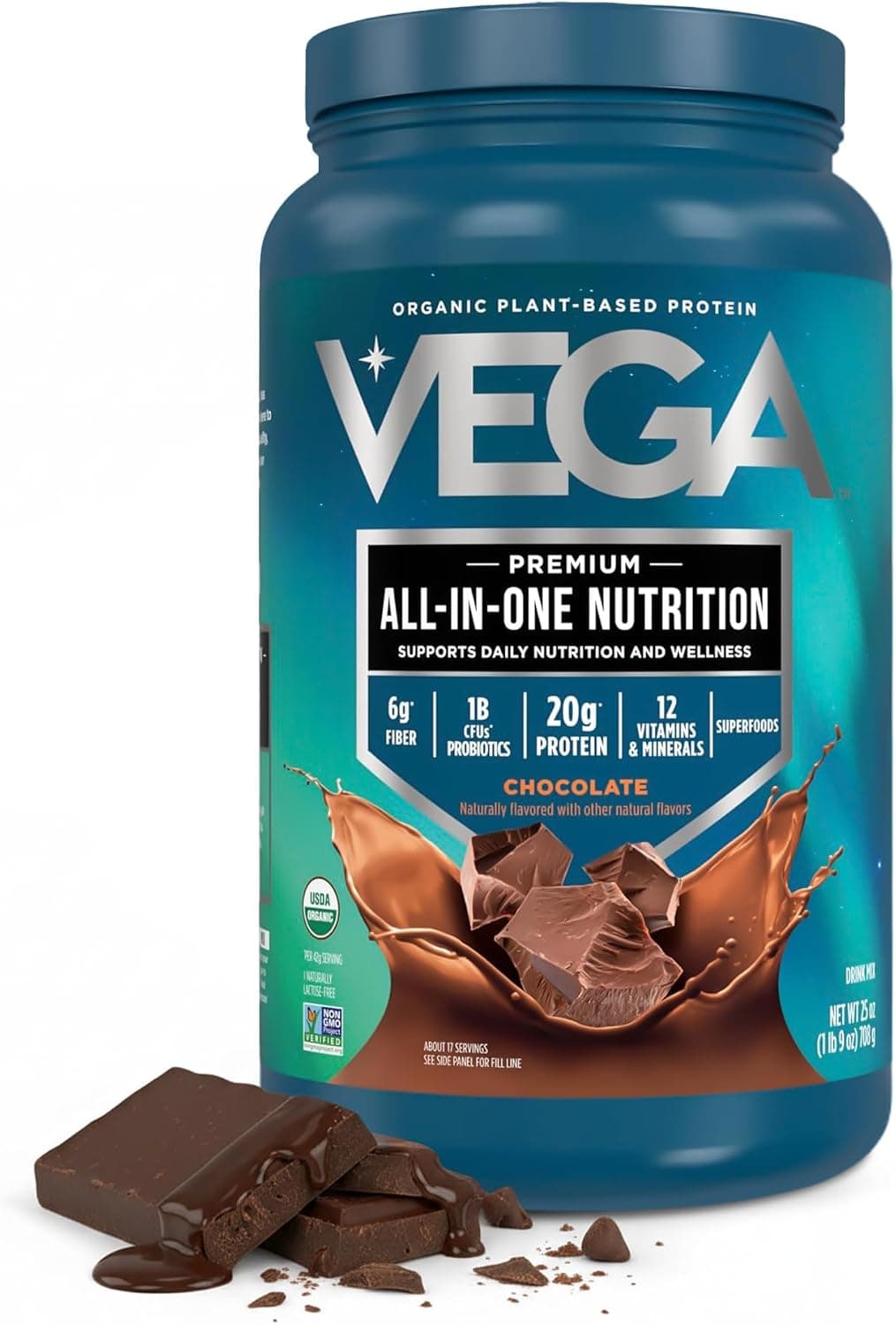 Vega All-in-One Nutrition Organic Vegan Protein Powder…