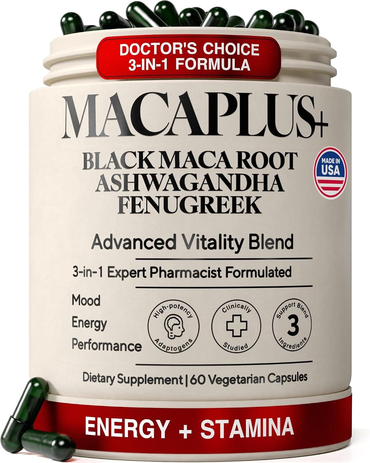 Organic Peruvian Black Maca Root Capsules - 1