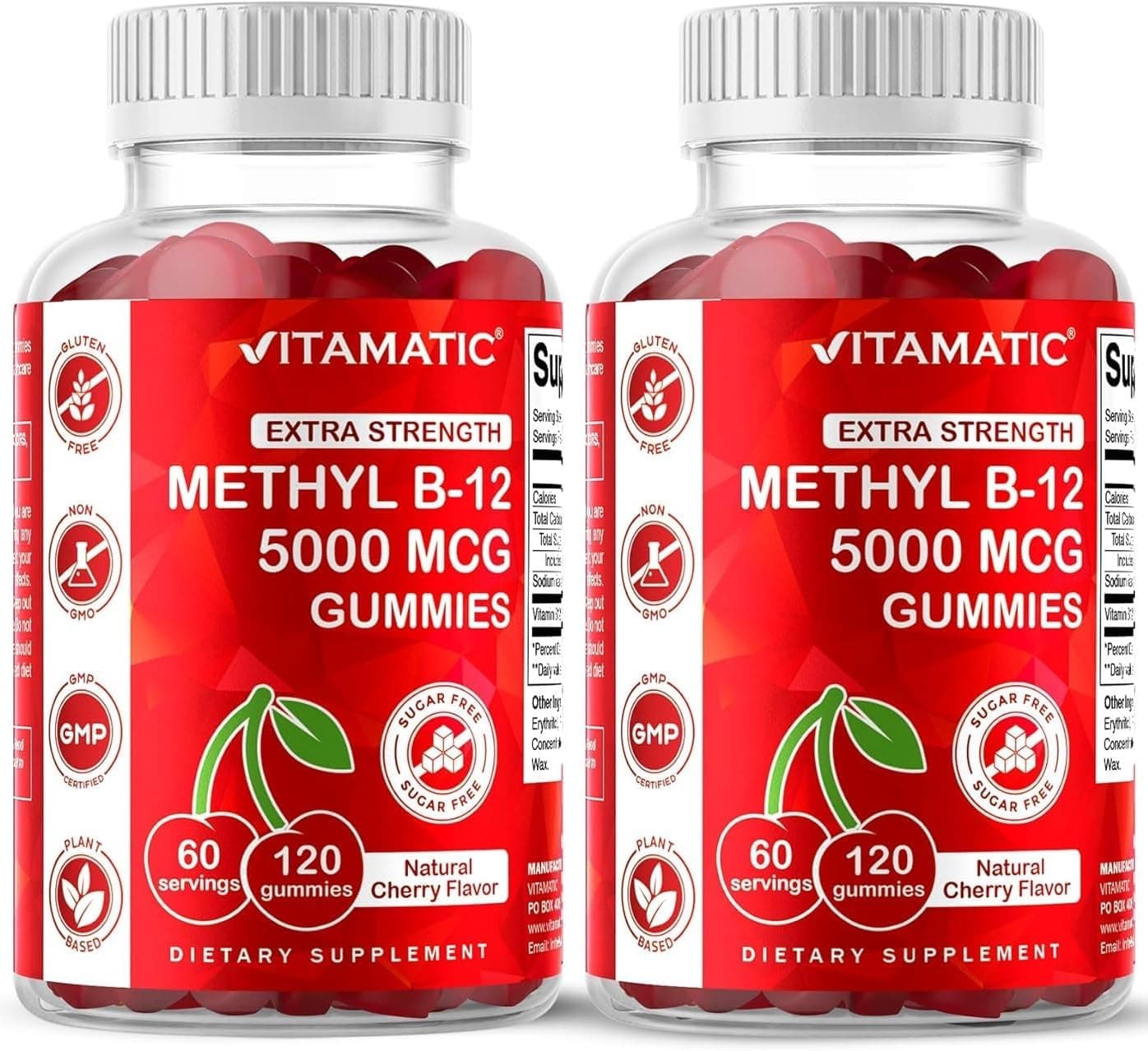 Vitamatic 2 Packs Extra Strength Vitamin B12 5000 mcg (Methyl…