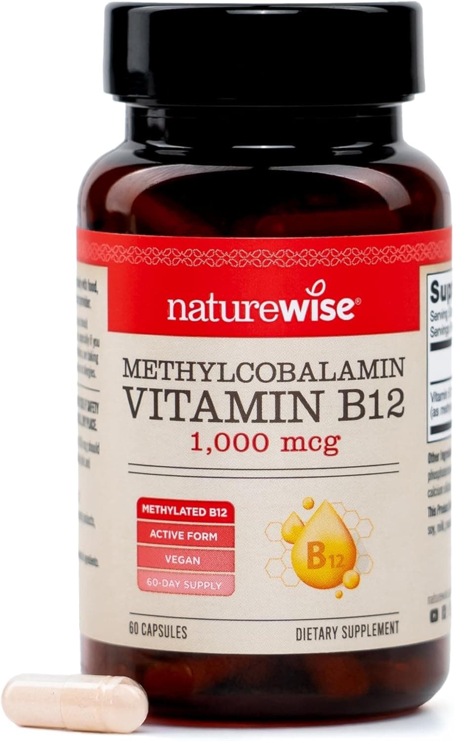 NatureWise Vitamin B12 Methylcobalamin - Active Form for Ultra…