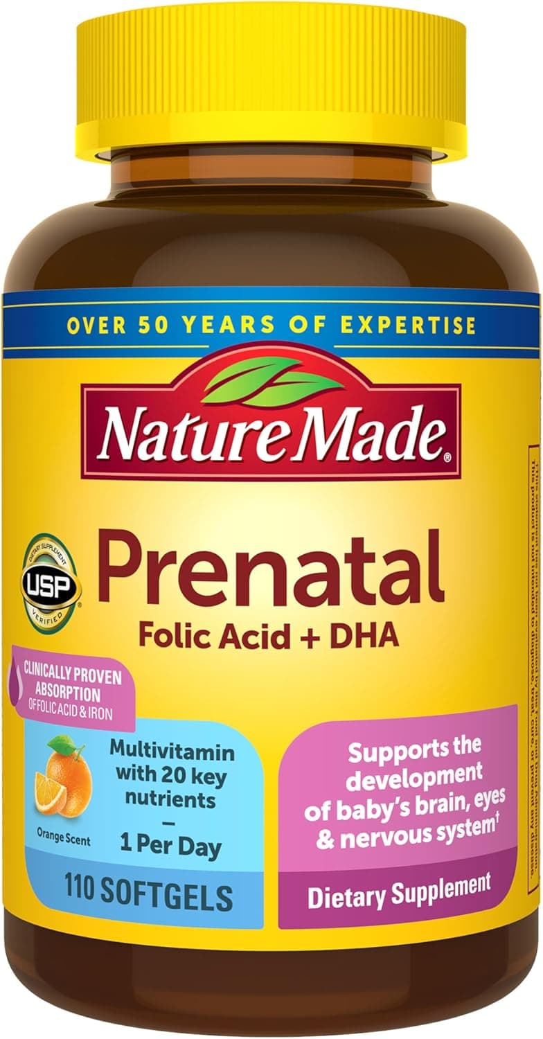 Nature Made Prenatal Vitamins for Women with Folic Acid + DHA