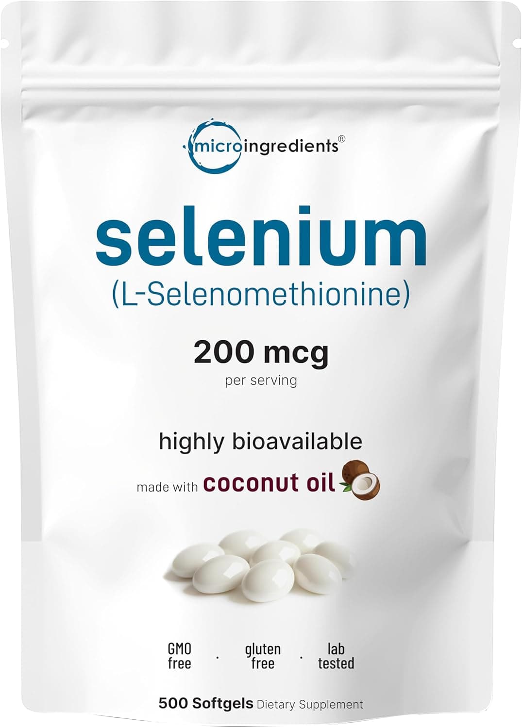 Micro Ingredients Selenium Supplements for Women & Men 200mcg