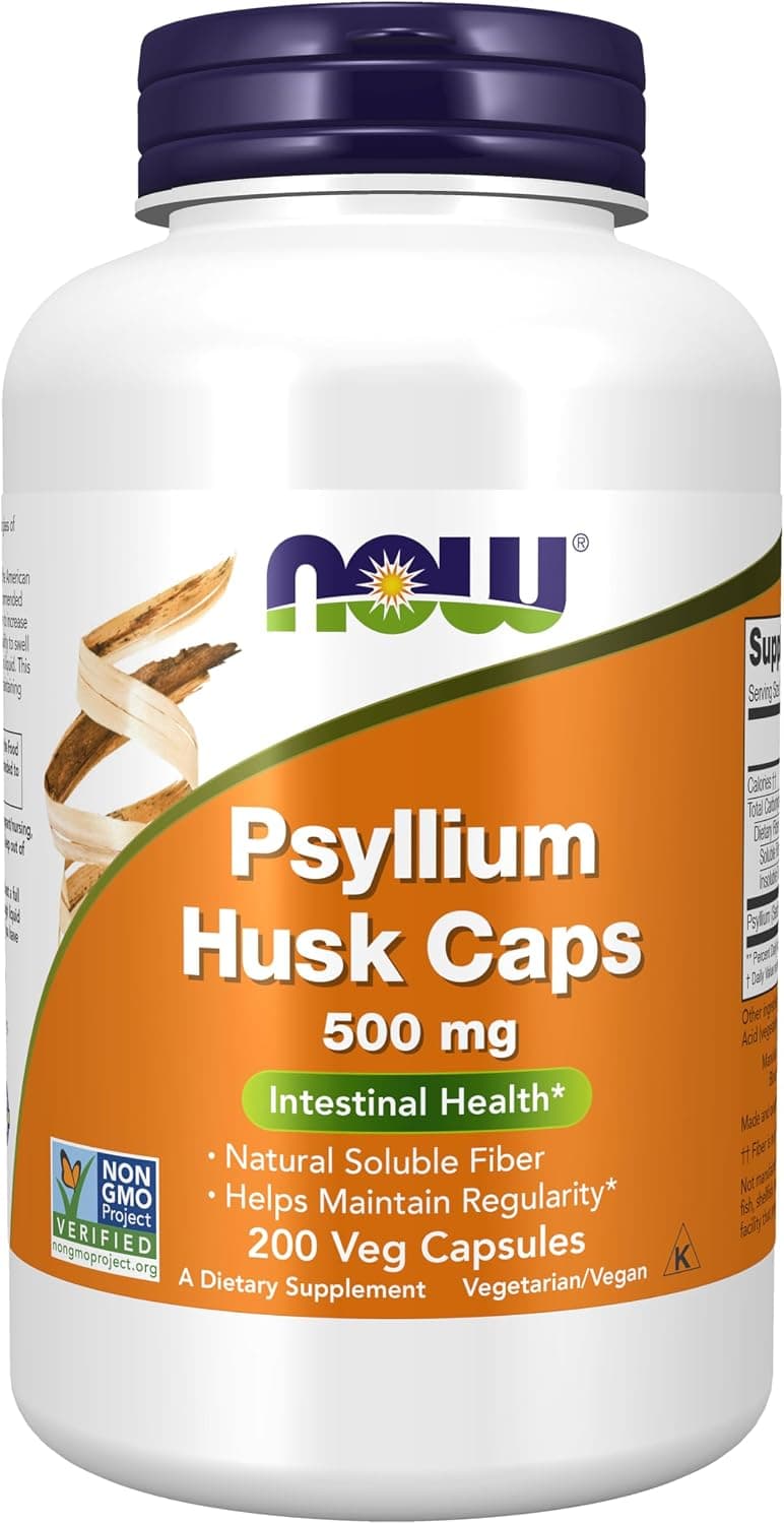NOW Foods Supplements, Psyllium Husk Caps 500 mg, Non-GMO…