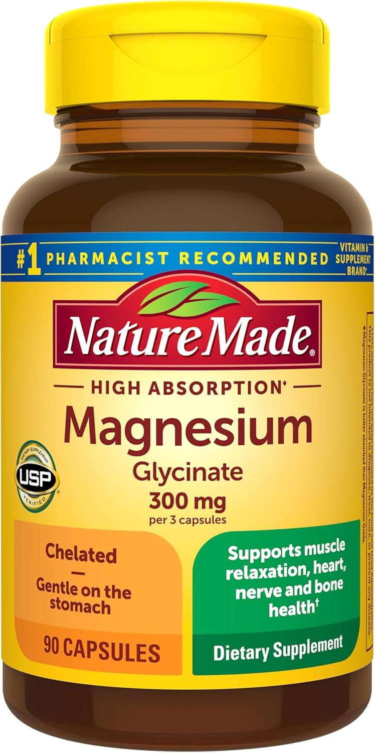 Nature Made High Absorption Magnesium Glycinate 300mg per 3…