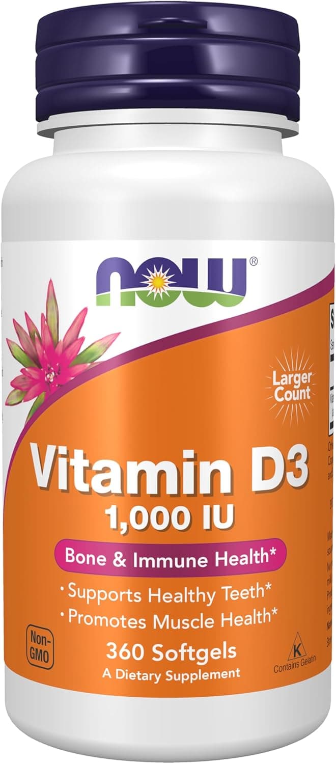NOW Foods Supplements, Vitamin D-3 1,000 IU, High Potency…