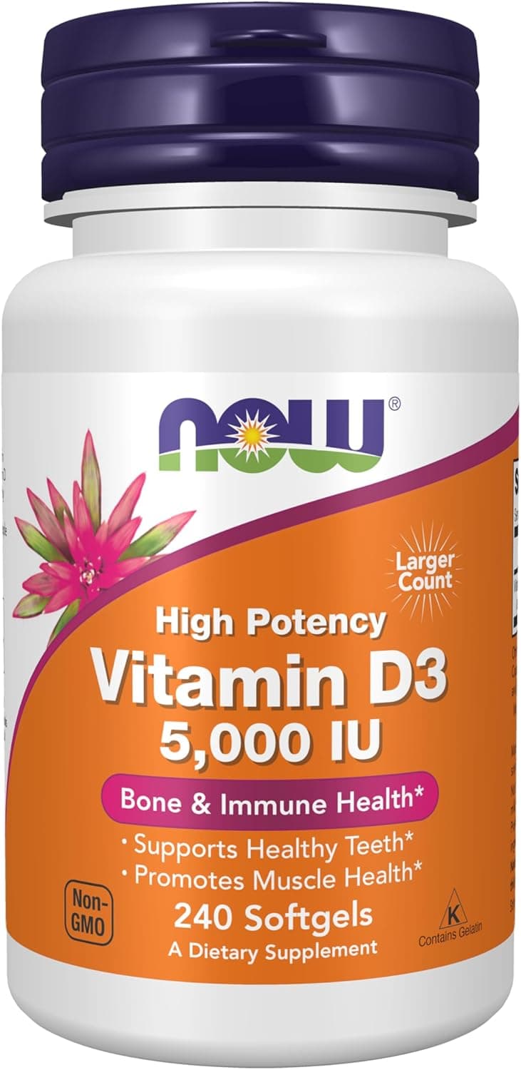 NOW Foods Supplements, Vitamin D-3 5,000 IU, High Potency…