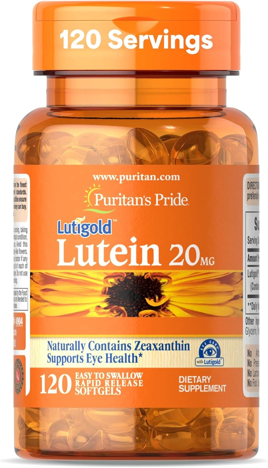 Puritan's Pride Premium Lutigold™ Lutein Carotenoid 20mg…