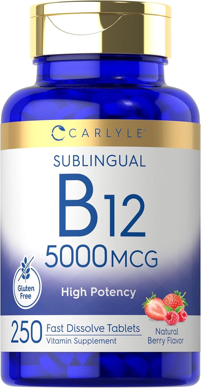 Carlyle B12 Vitamin 5000 mcg Sublingual | 250 Fast Dissolve…