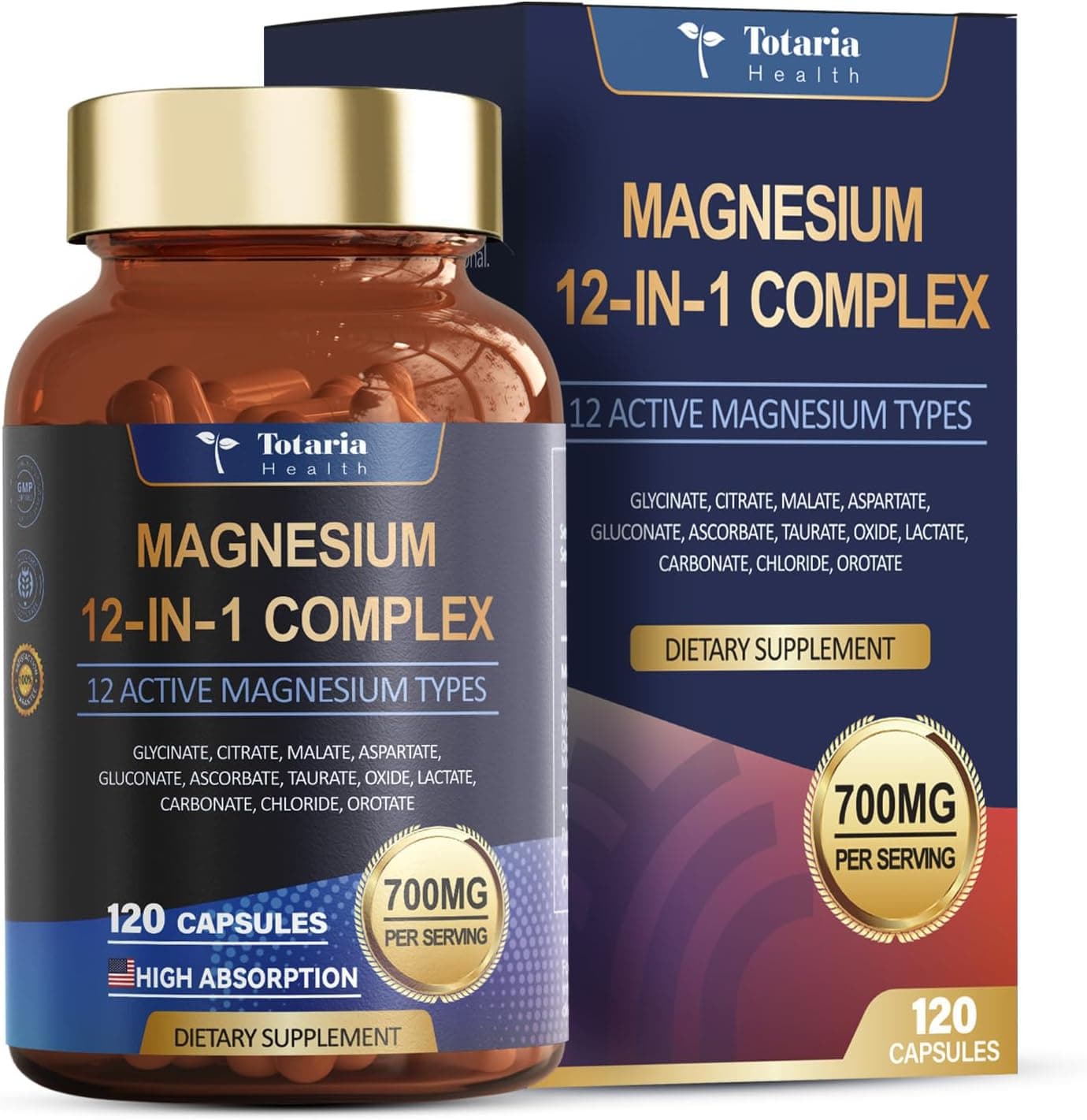 Totaria Magnesium Complex 700mg 12 in 1 Magnesium Supplement…