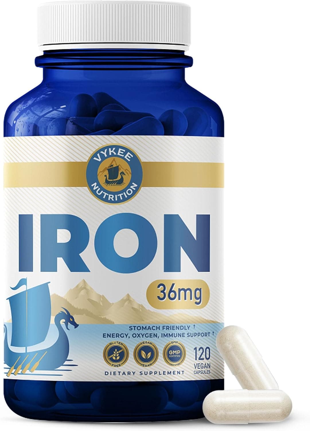 Vykee Nutrition Iron Bisglycinate - 36 mg for Men and Women