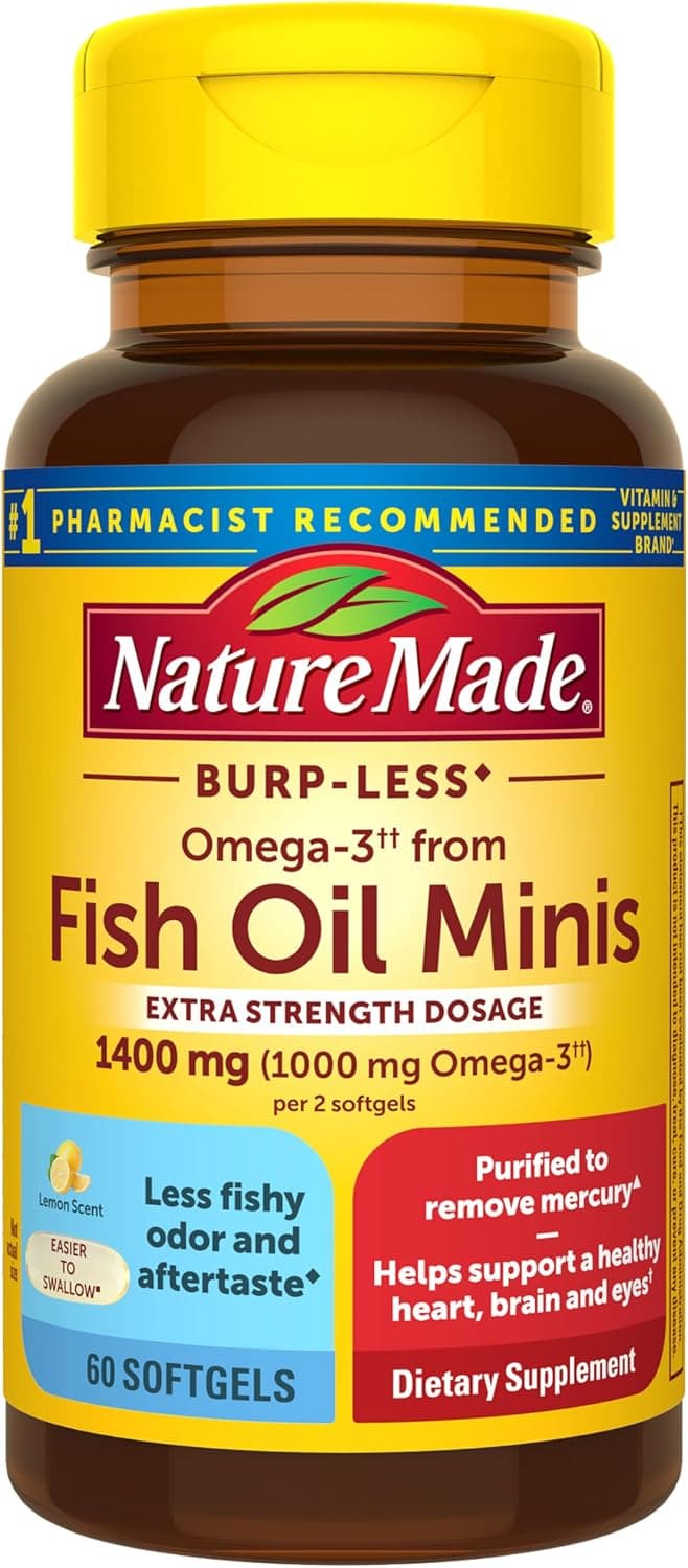 Nature Made Extra Strength Burp Less Fish Oil Omega 3…