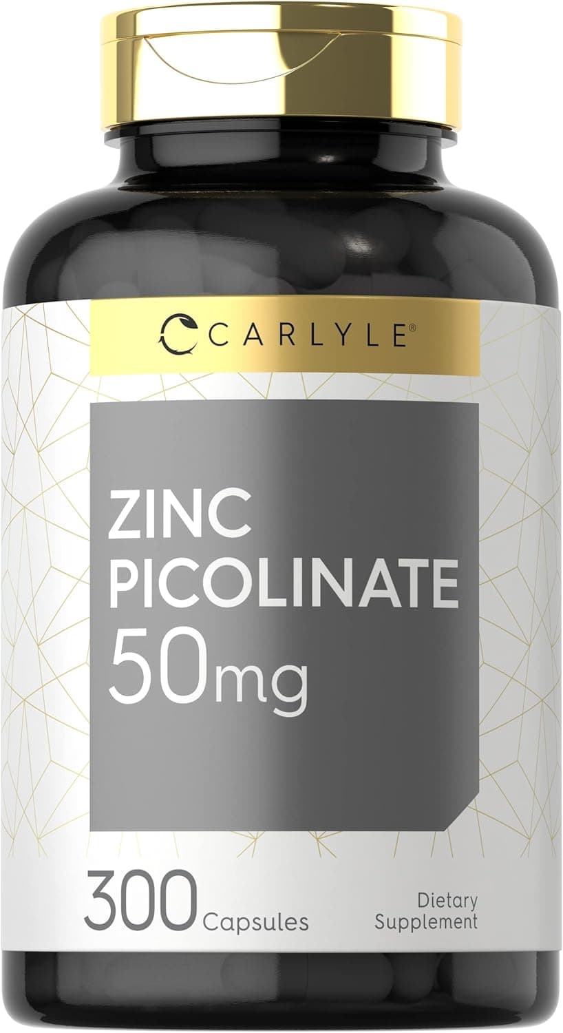Carlyle Zinc Picolinate 50mg Capsules | 300 Count | Non-GMO…