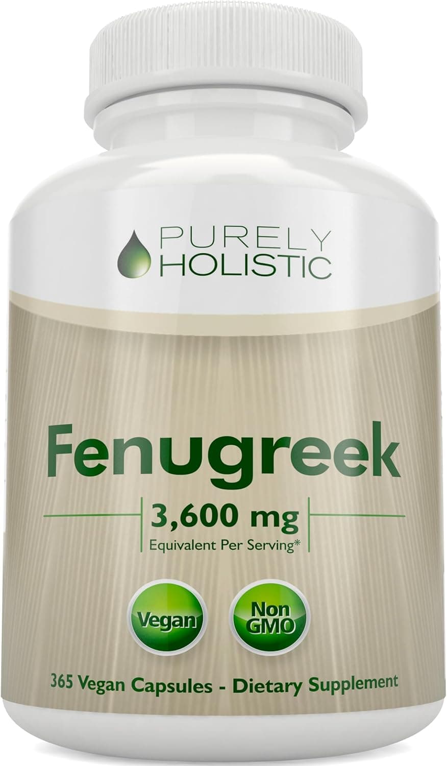 Purely Holistic Fenugreek Capsules 360mg per Serving - 365…