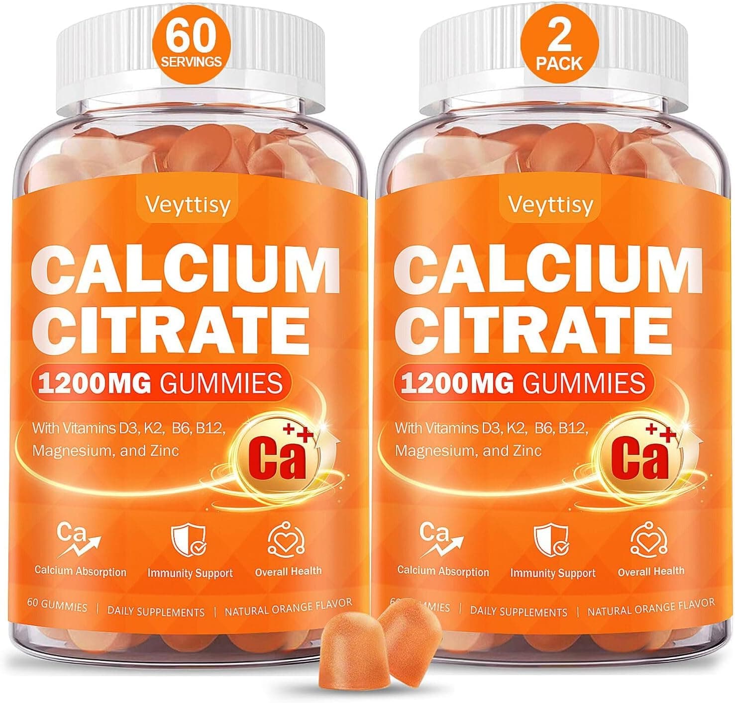 Calcium 1200 mg with Vitamin D3 Supplement for Adults…