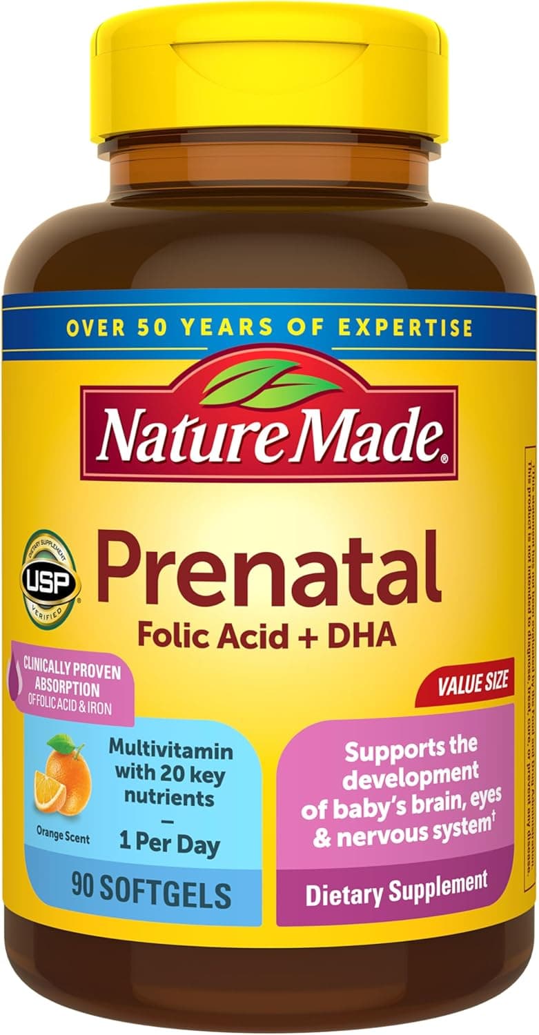 Nature Made Prenatal Vitamins for Women with Folic Acid + DHA
