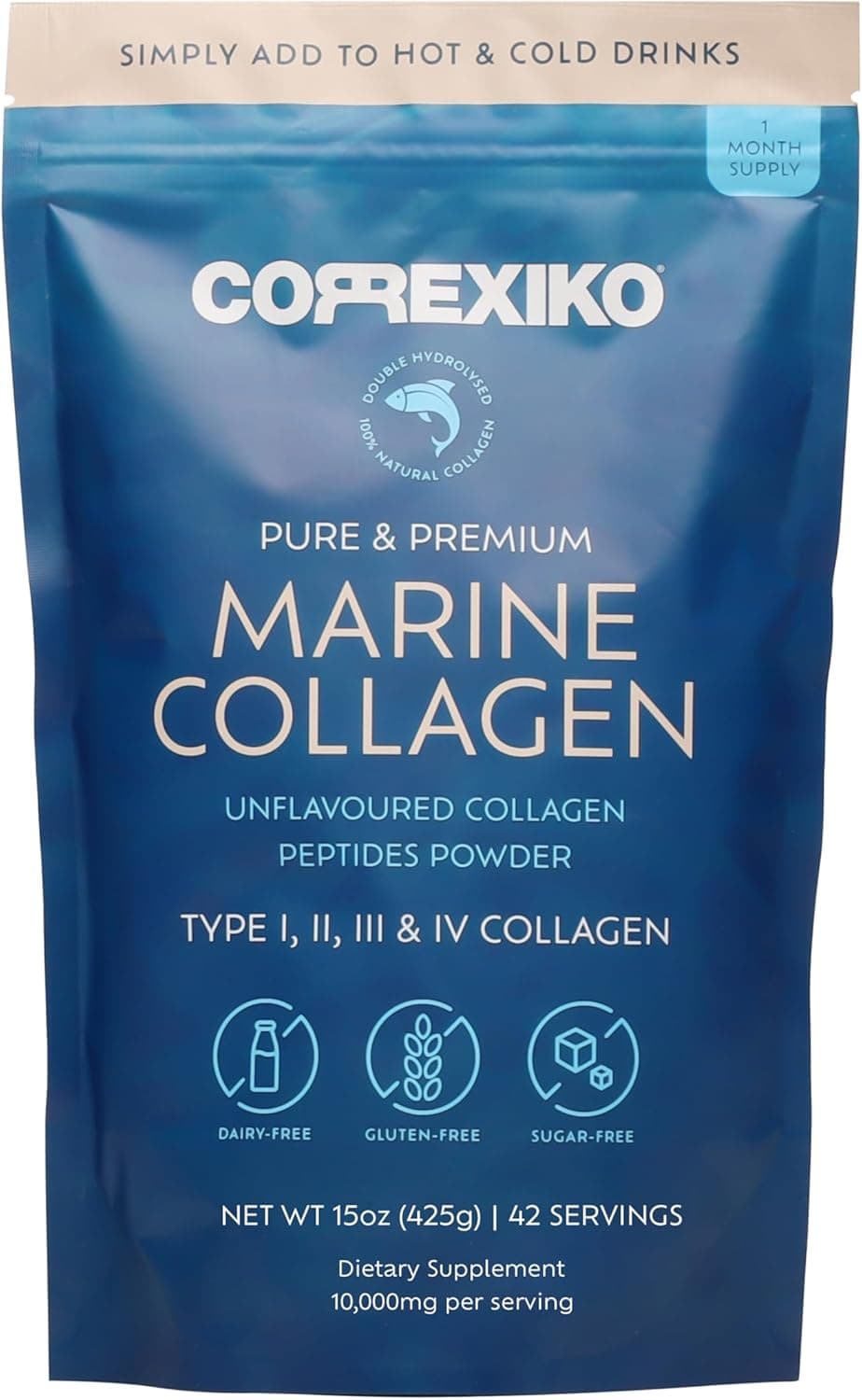 CORREXIKO Marine Collagen Powder Supplement Unflavored…