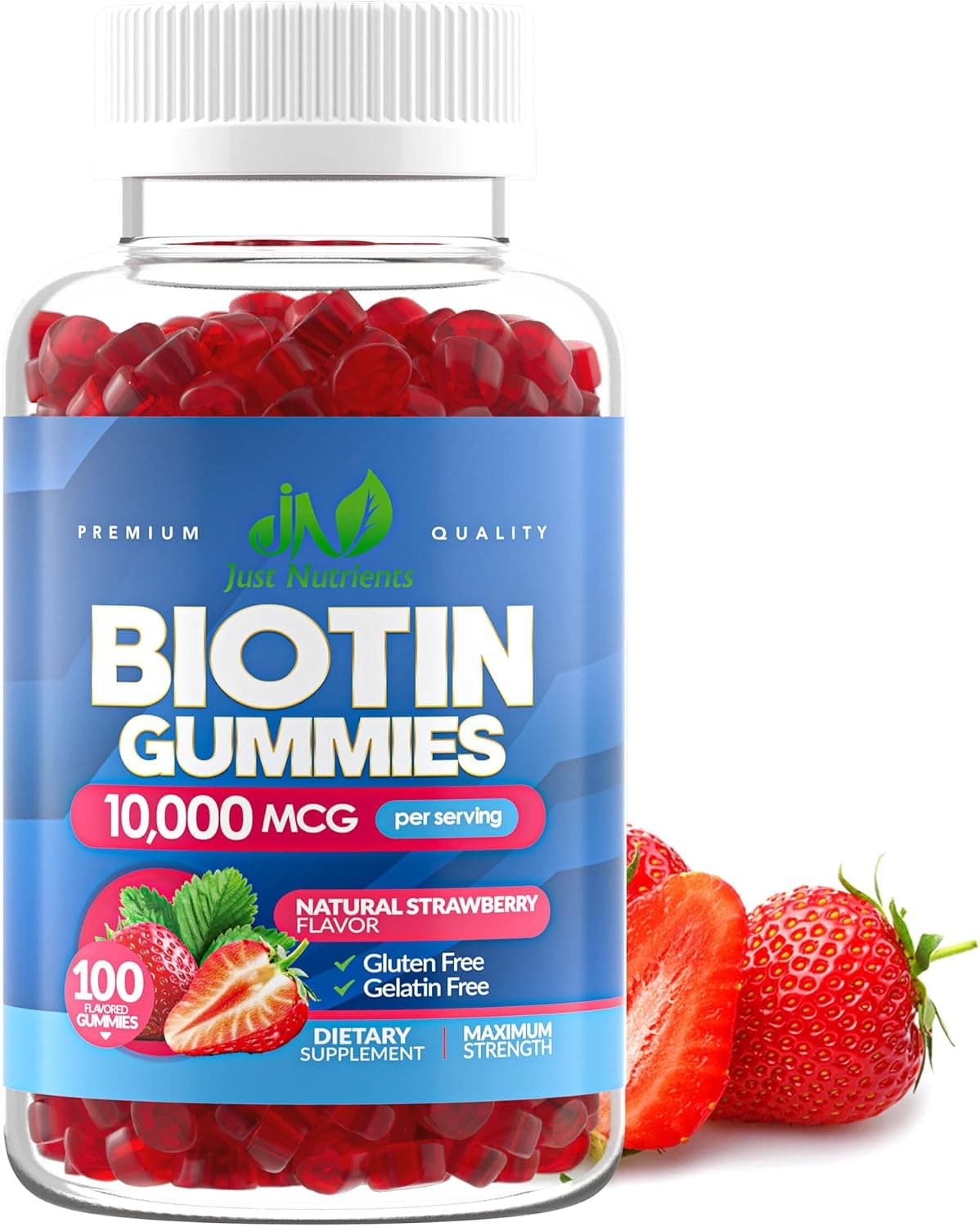 Biotin 10,000mcg Gummies for Hair Growth, Skin & Nails (100…