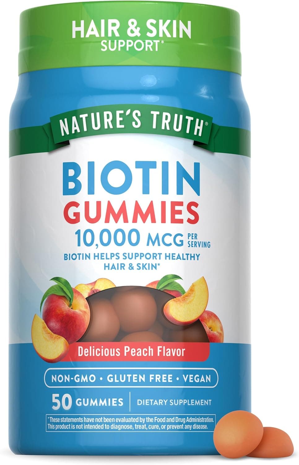 Nature's Truth Biotin Gummies | 10000mcg | 50 Count | Vegan