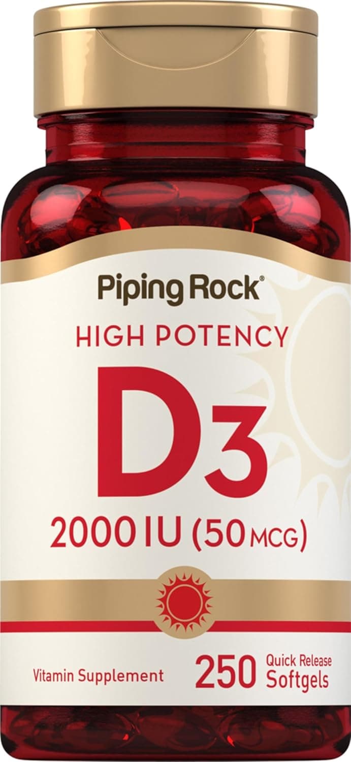Piping Rock Vitamin D3 2000 IU | 250 Softgels | High Potency…