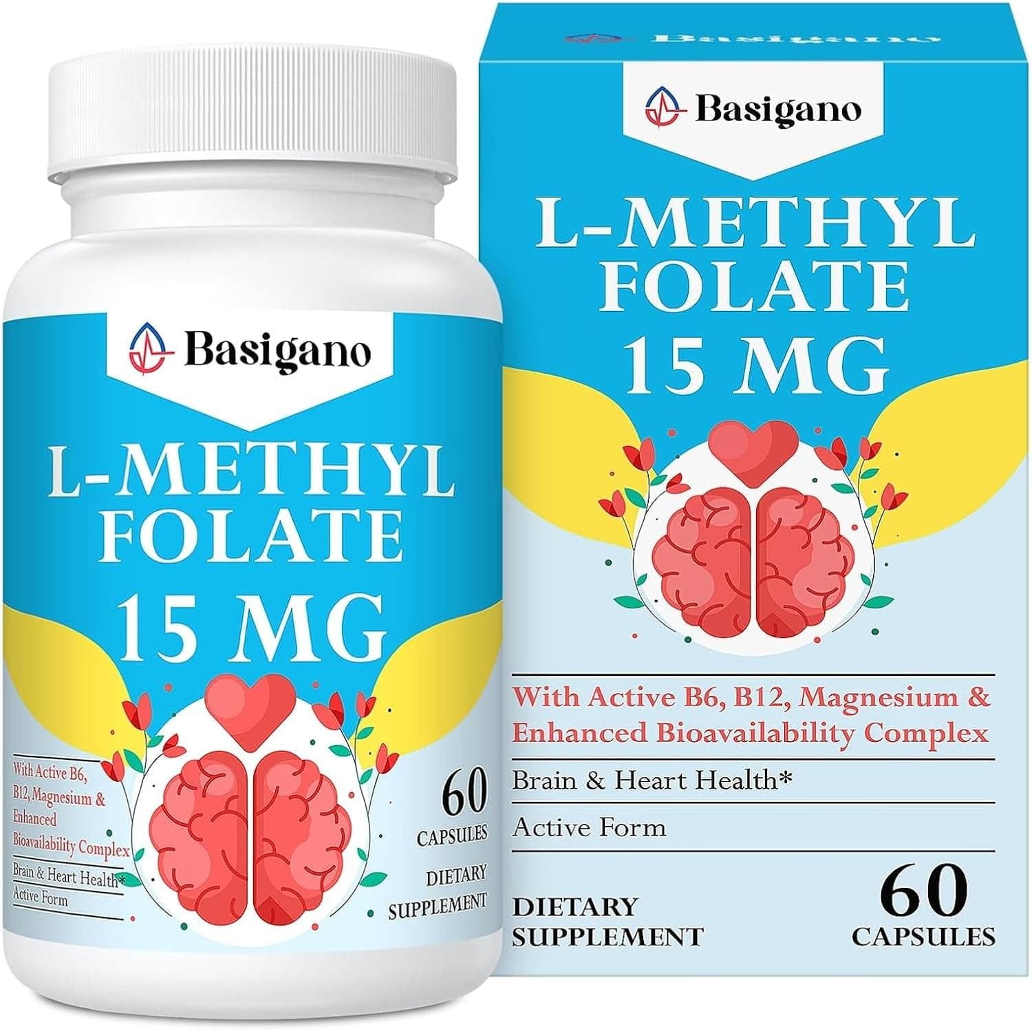 15mg L Methylfolate (5-MTHF)- Active Folic Acid-Enriched…