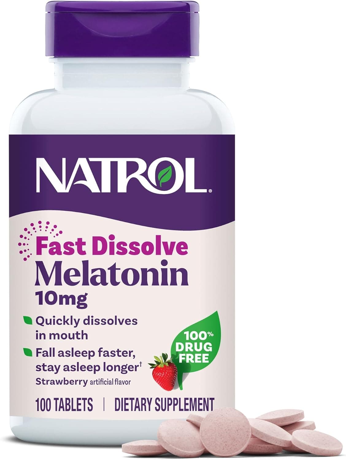 Natrol Melatonin 10mg Fast Dissolve Tablets - Strawberry…
