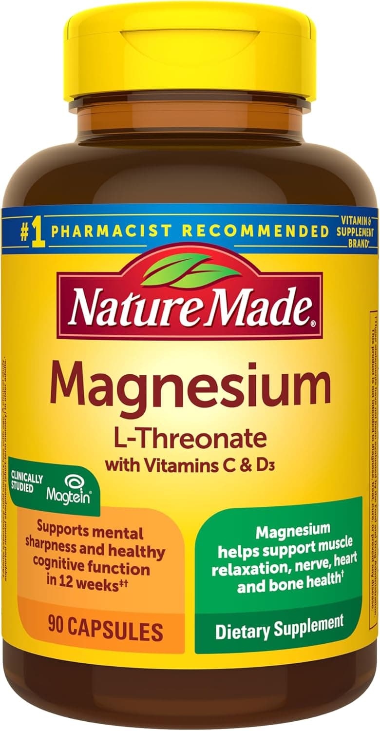 Nature Made Magnesium L-Threonate with Vitamin C & Vitamin D3