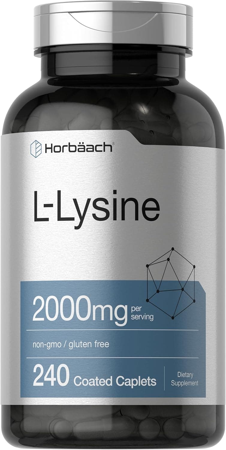 Horbäach L-Lysine Supplement 2000mg | 240 Caplets | Free Form…