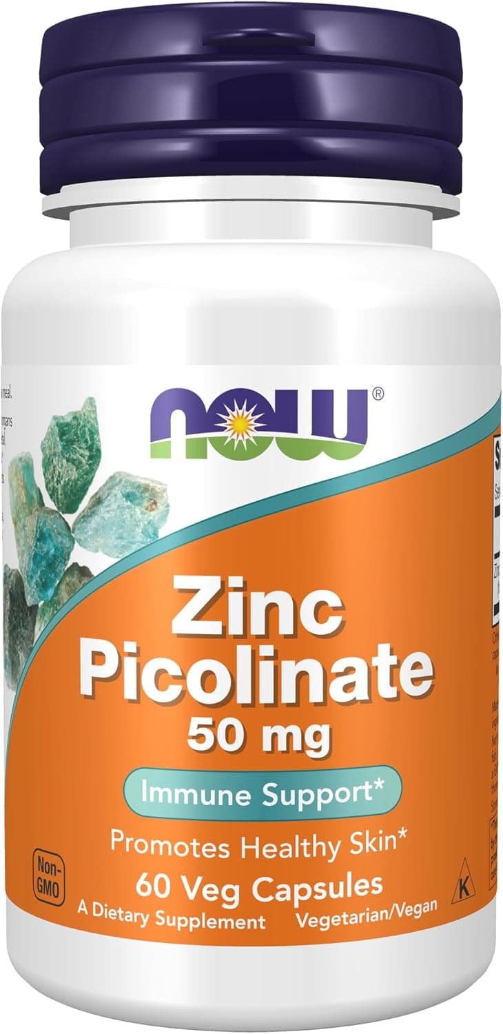 NOW Foods Supplements, Zinc Picolinate 50 mg, Supports Enzyme…