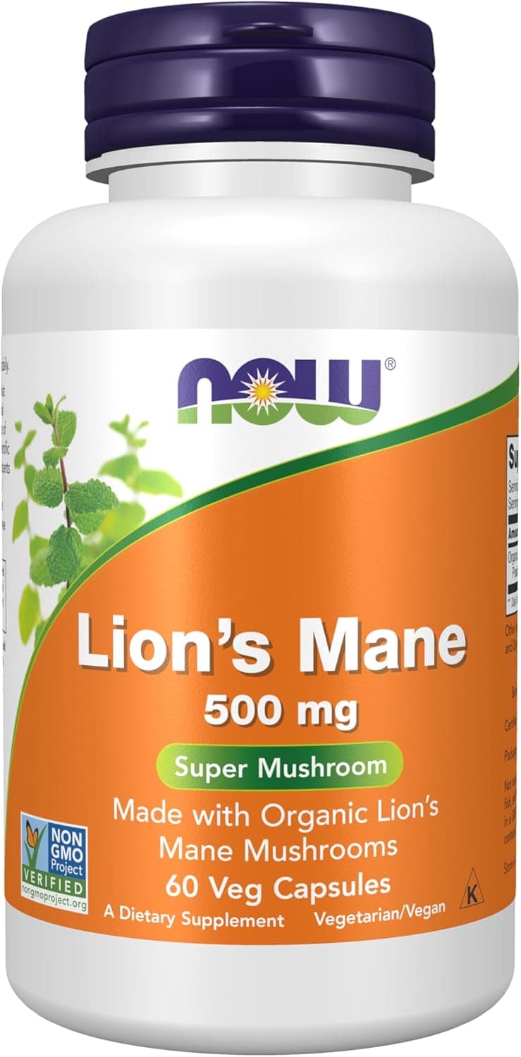 NOW Foods Supplements, Lion's Mane 500 mg, Super Mushroom…