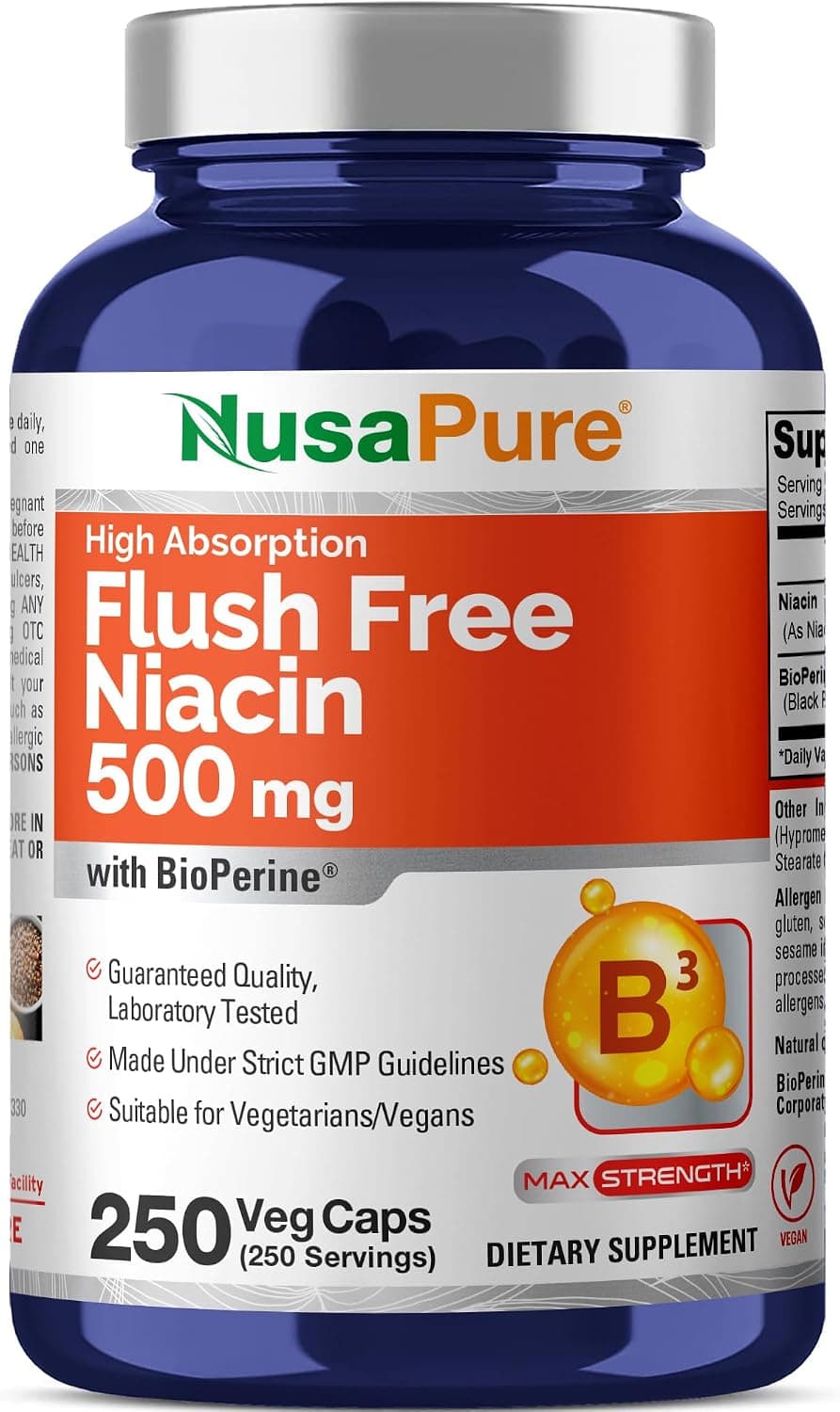NusaPure Flush Free Niacin - Suitable for Vegetarian/Vegan
