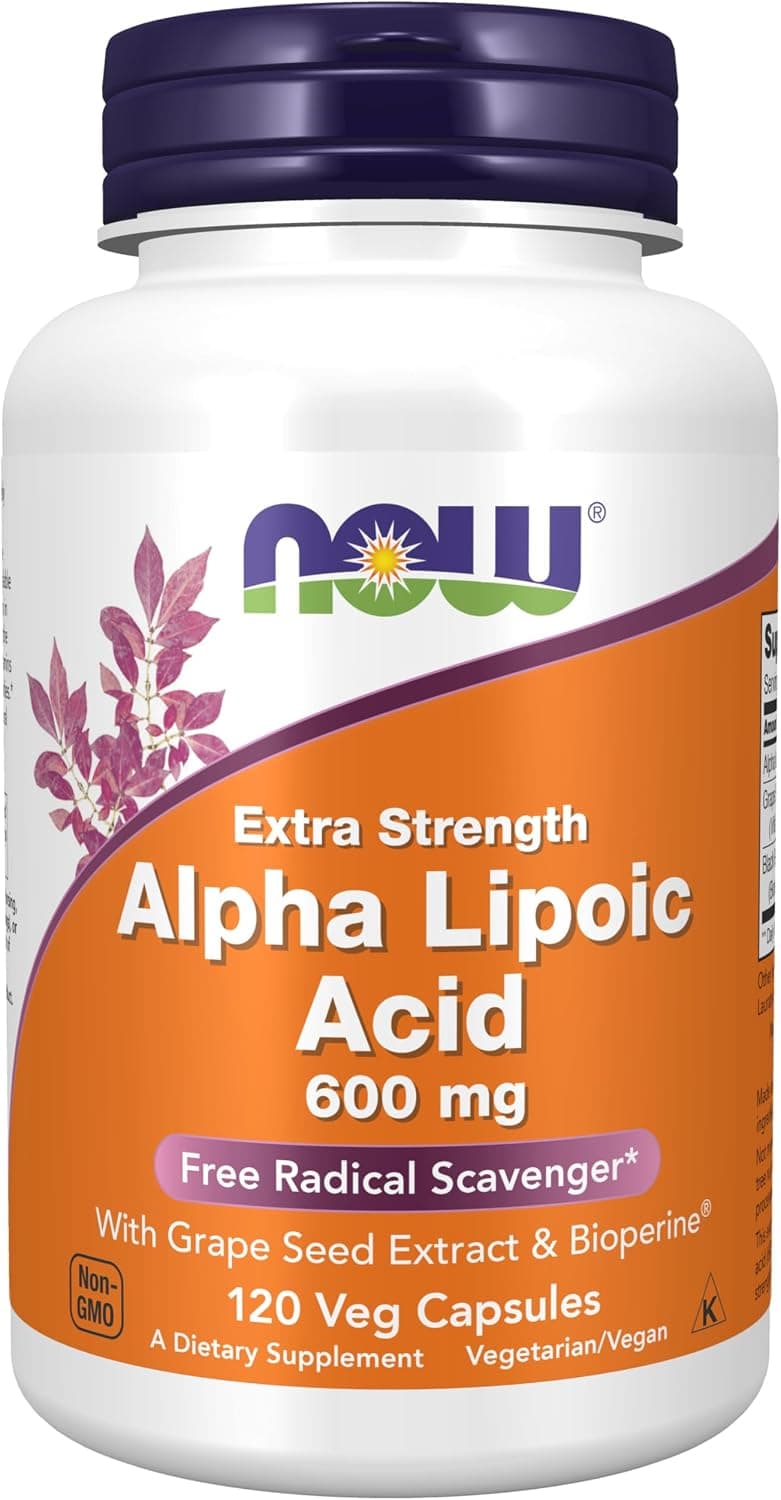 NOW Foods Supplements, Alpha Lipoic Acid 600 mg with Grape…