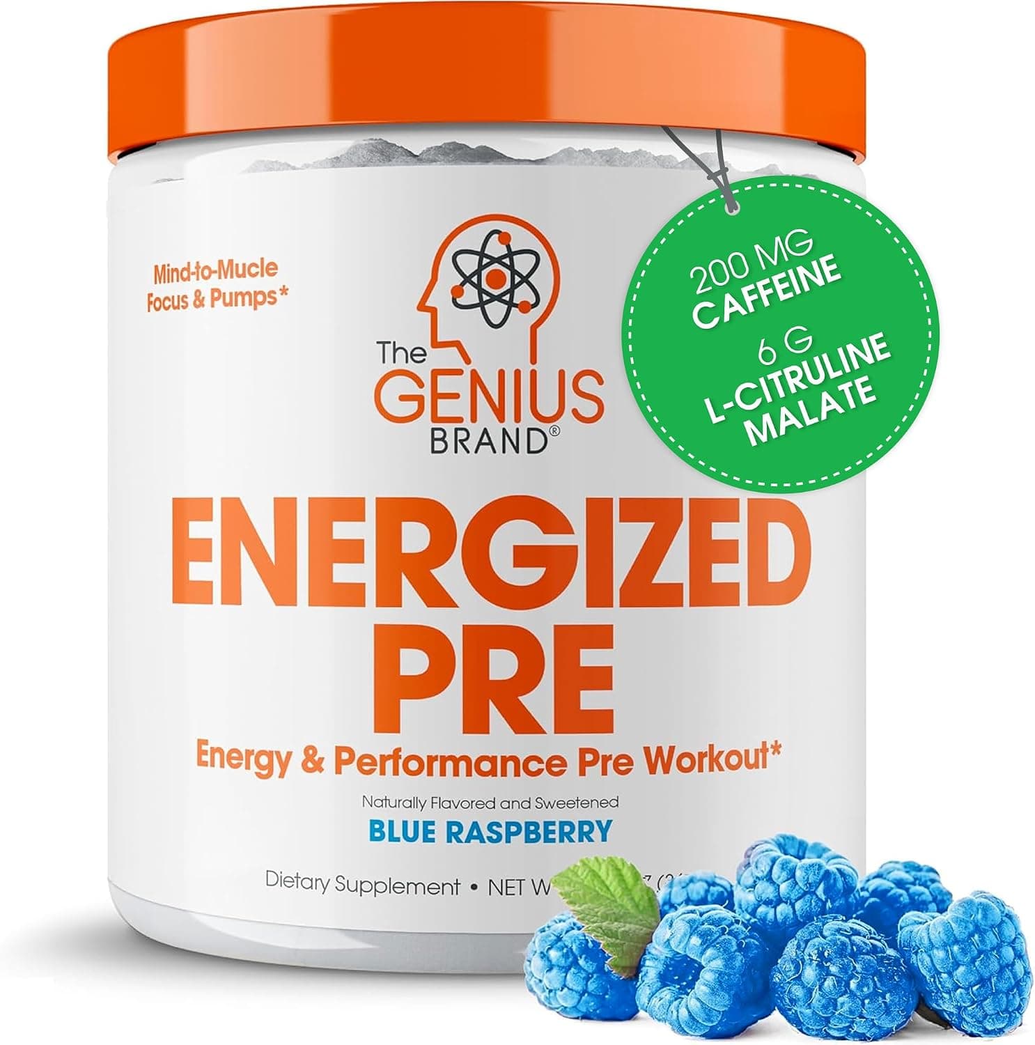 Genius Energized Pre Workout Powder – Caffeine Infused…