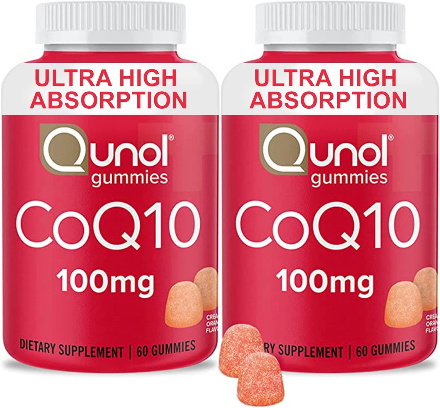 Qunol CoQ10 Gummies, CoQ10 100mg, Delicious Gummy Supplements…