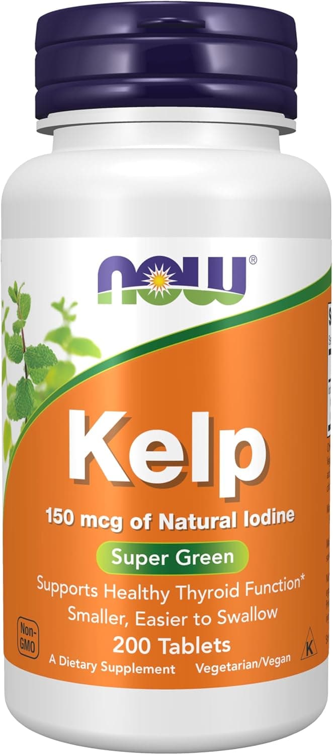 NOW Supplements, Kelp 150 mcg of Natural Iodine, Easier…