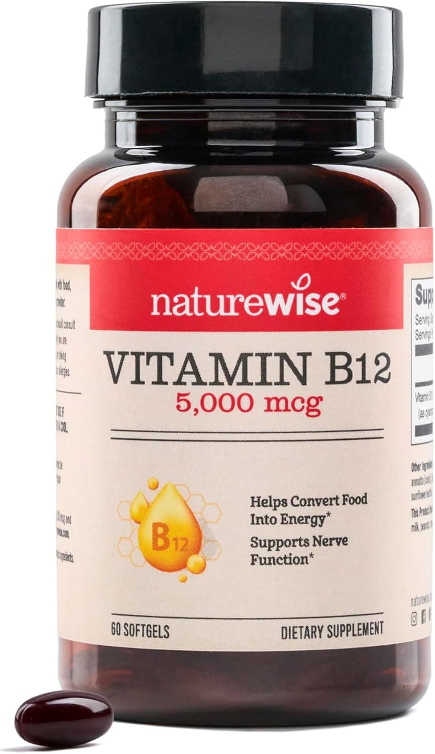 NatureWise Vitamin B12 5000 mcg - Extra Strength - Supplement…