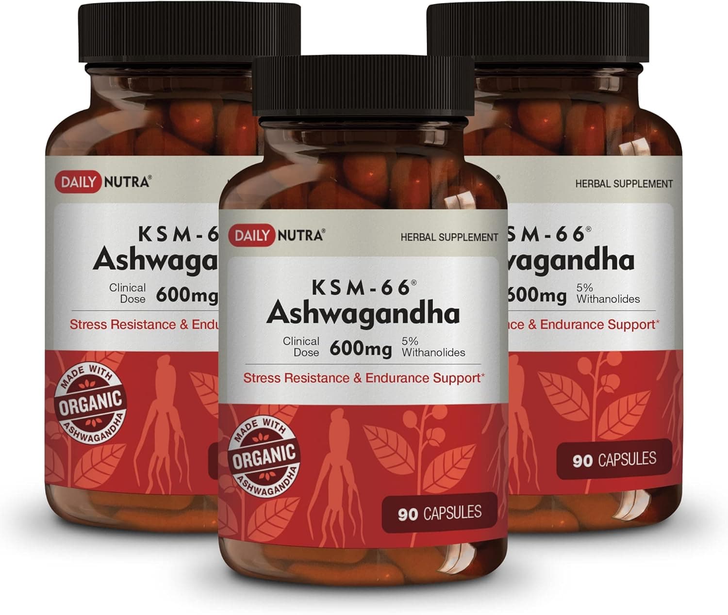 DailyNutra KSM-66 Ashwagandha 600mg Organic Root Extract…