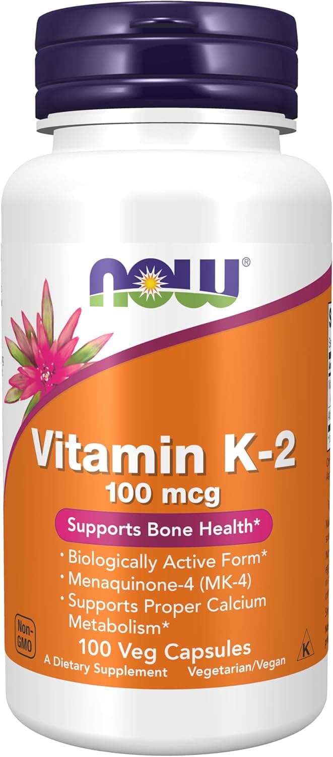 NOW Foods Supplements, Vitamin K-2 100 mcg, Menaquinone-4…