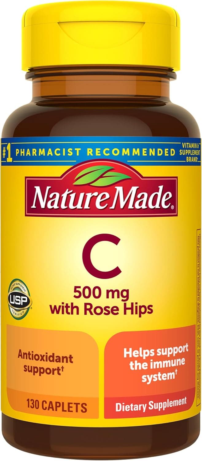 Nature Made Vitamin C 500 mg with Rose Hips Caplets