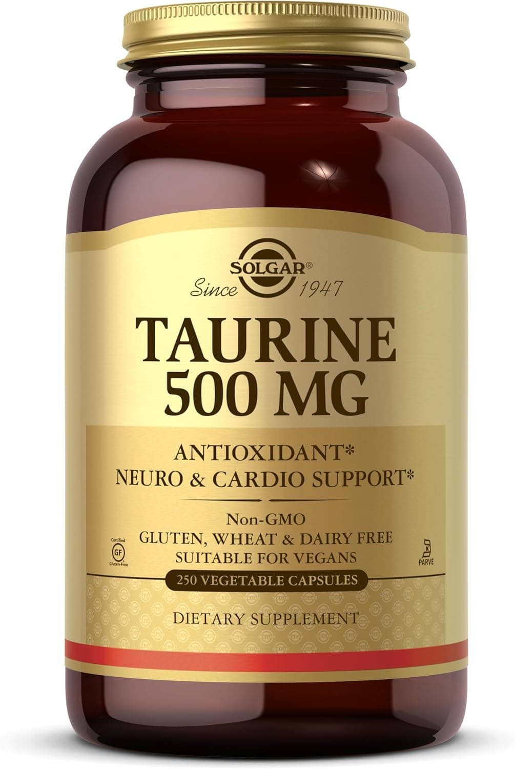 Solgar Taurine 500 mg, 250 Vegetable Capsules - Amino Acid…