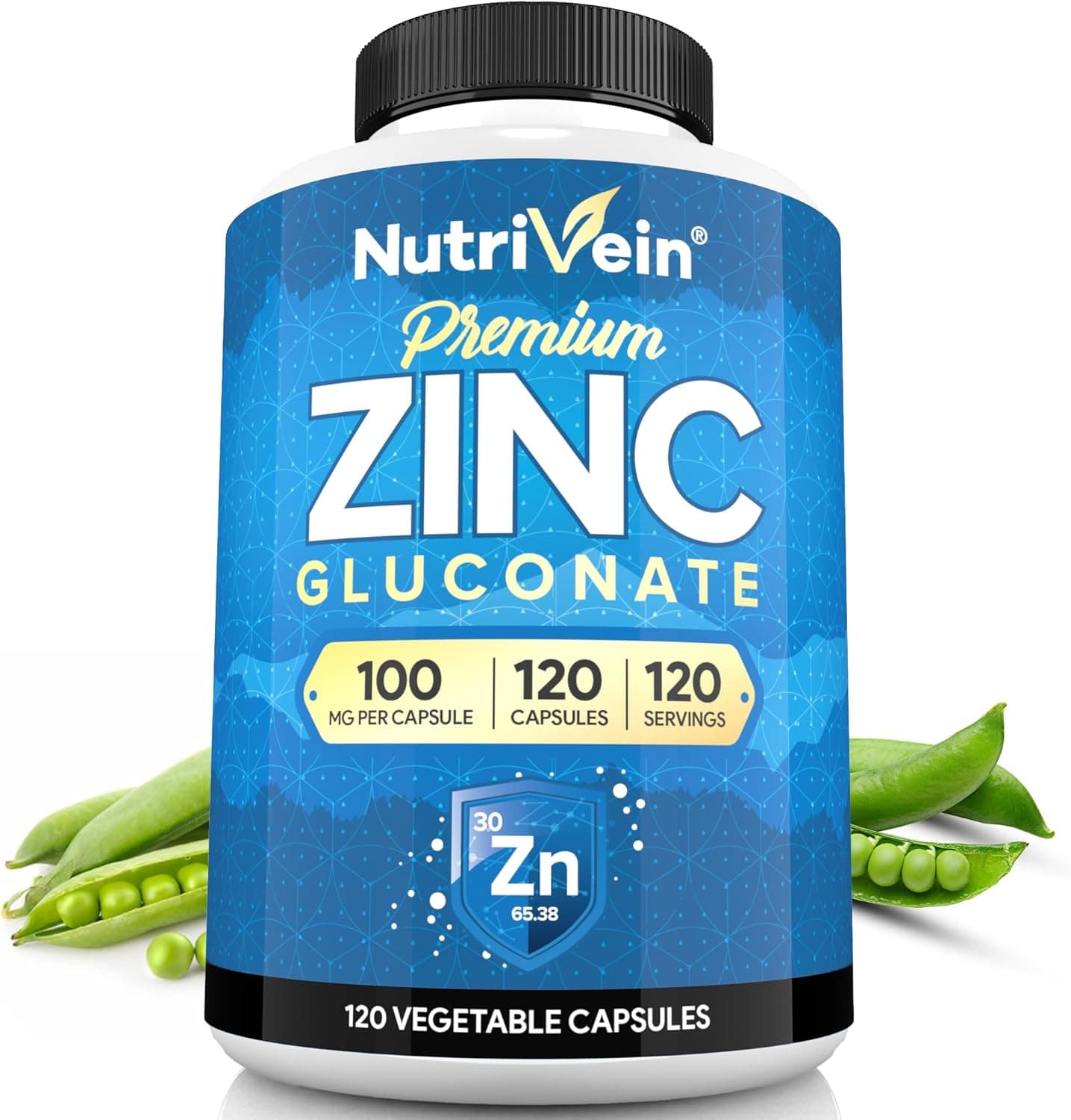 Nutrivein Zinc Gluconate Supplement 100 mg - 120 Capsules…