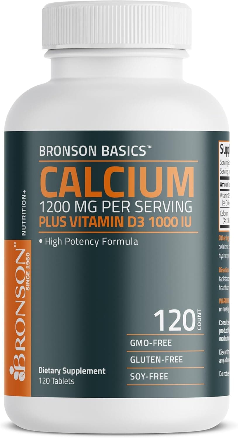 Bronson Calcium 1200mg Per Serving Plus Vitamin D3 1000 IU…