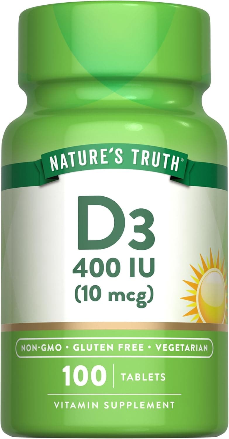 Nature's Truth Vitamin D3 | 400 iu (10 mcg) | 100 Tablets…