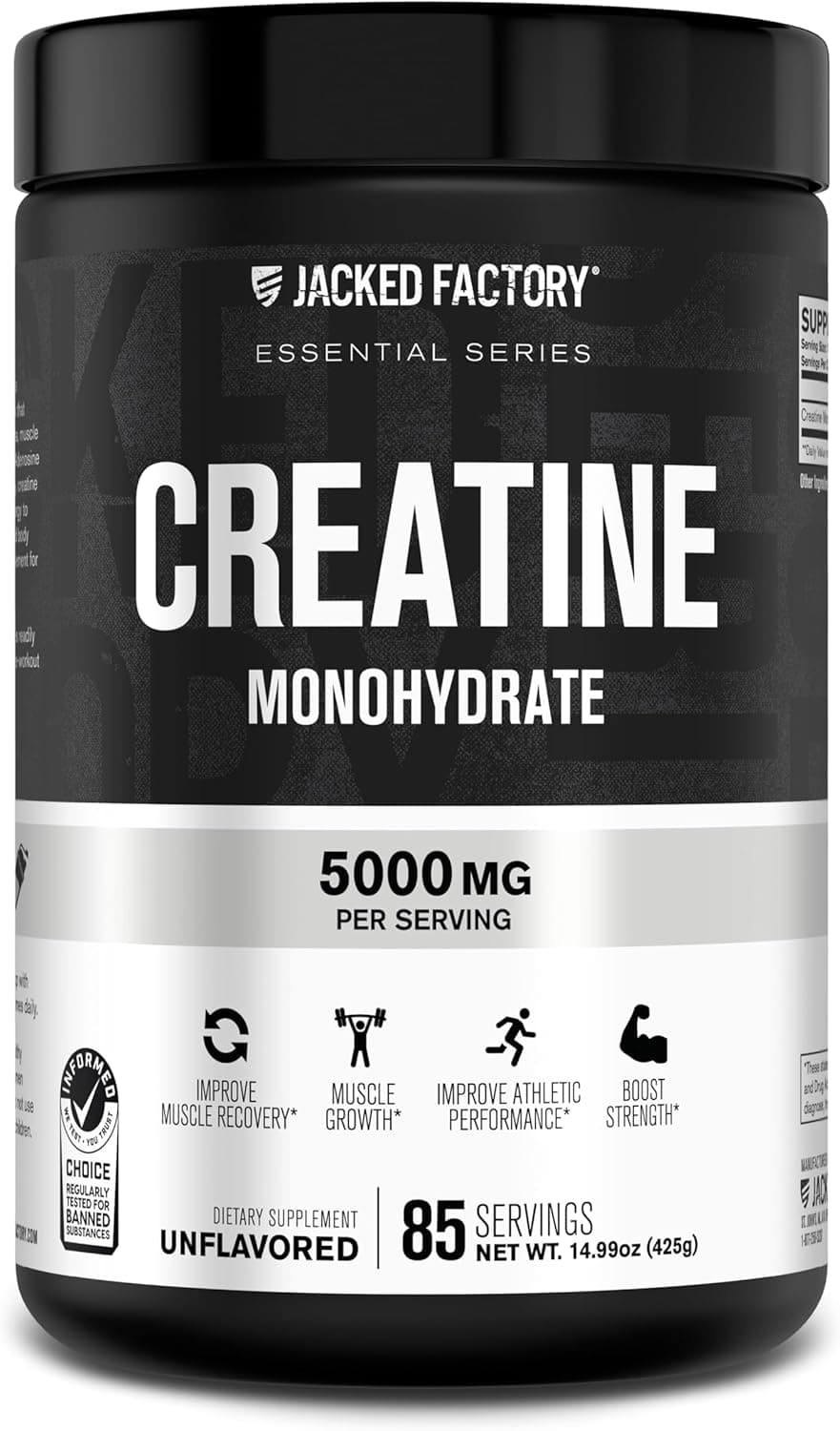 Jacked Factory Creatine Monohydrate Powder 425g - 5g Daily…