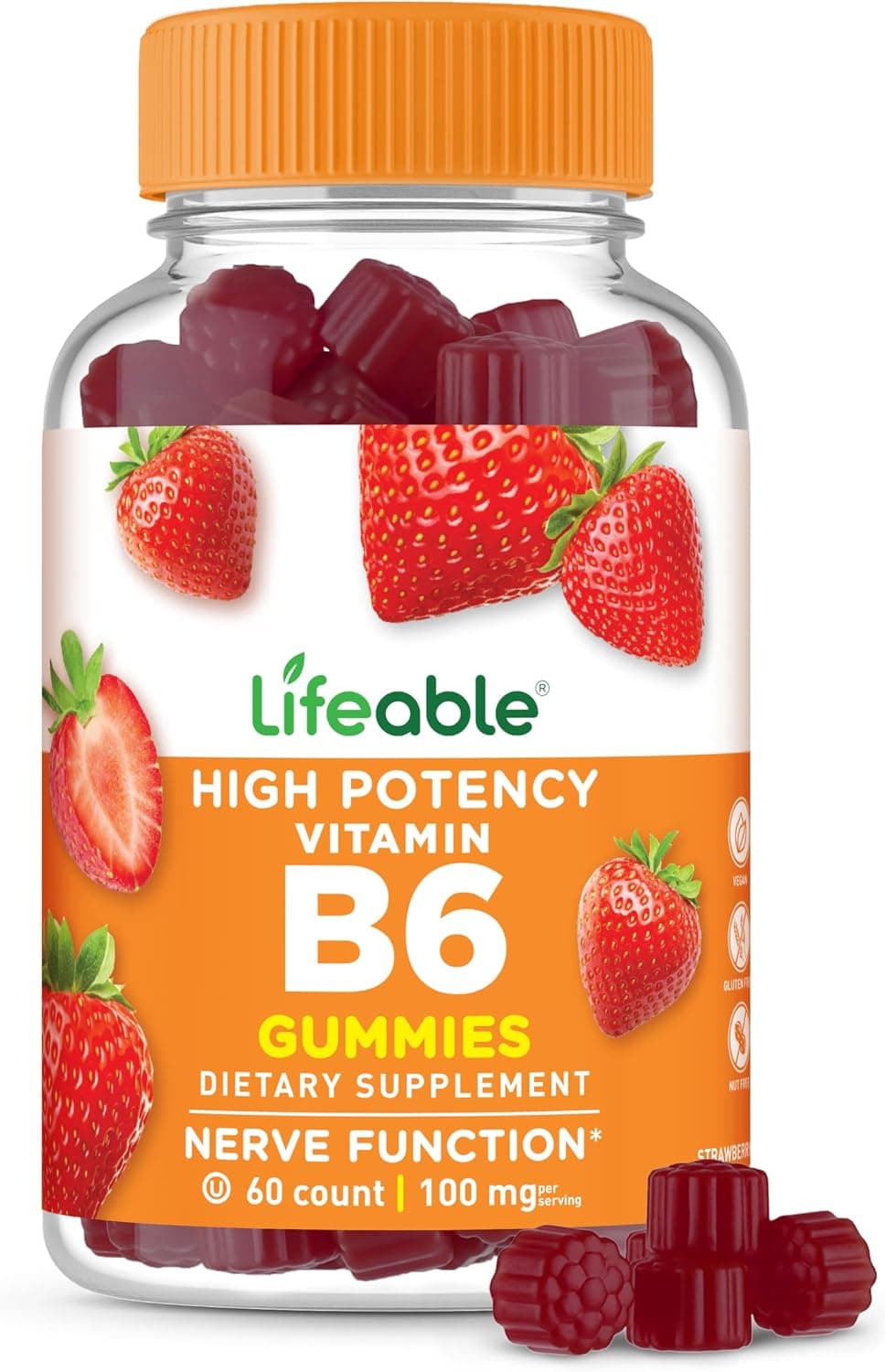 Lifeable Vitamin B6 Gummies | 100mg | Great Tasting VIT B6…
