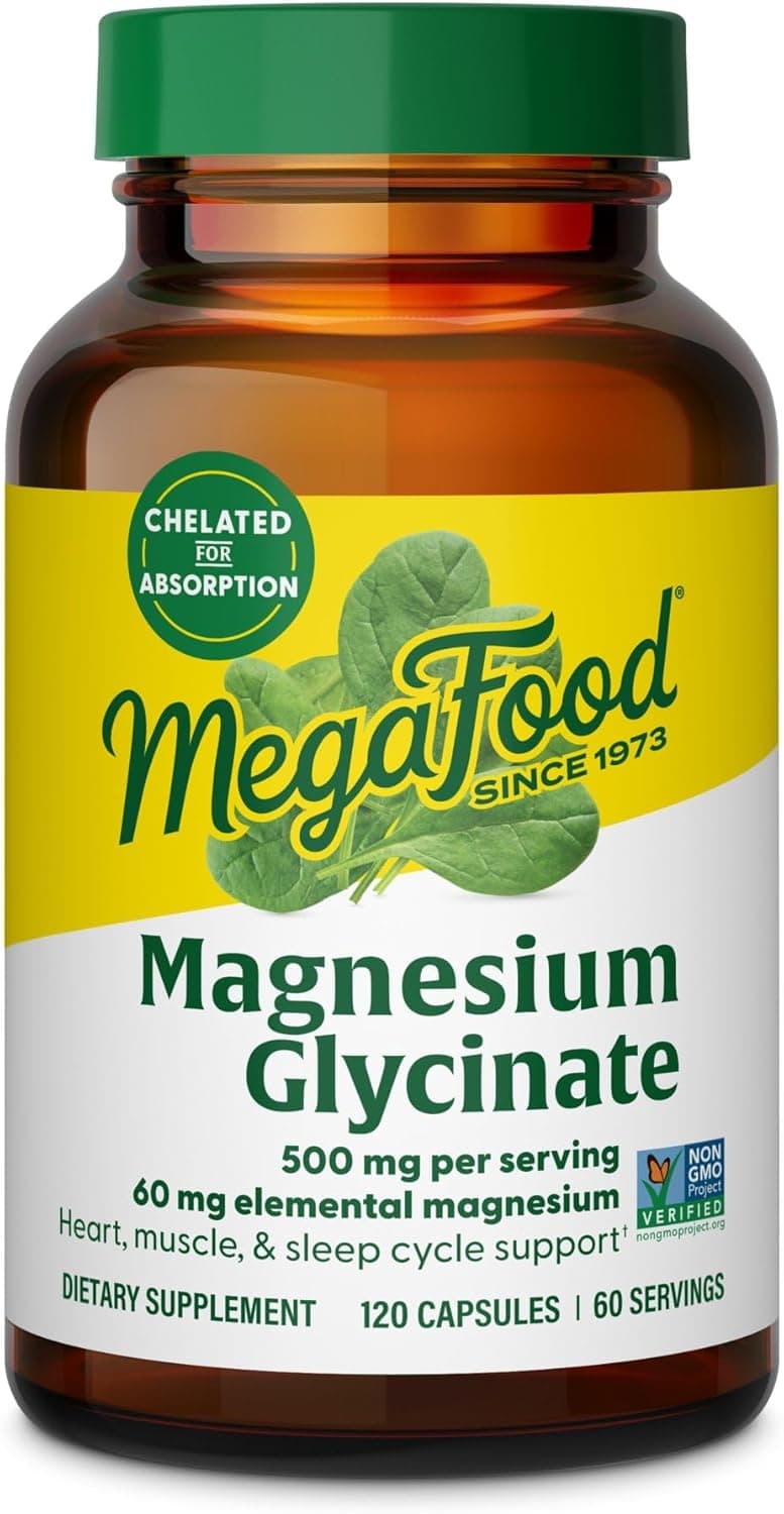MegaFood Magnesium Glycinate 500mg - Chelated Magnesium…