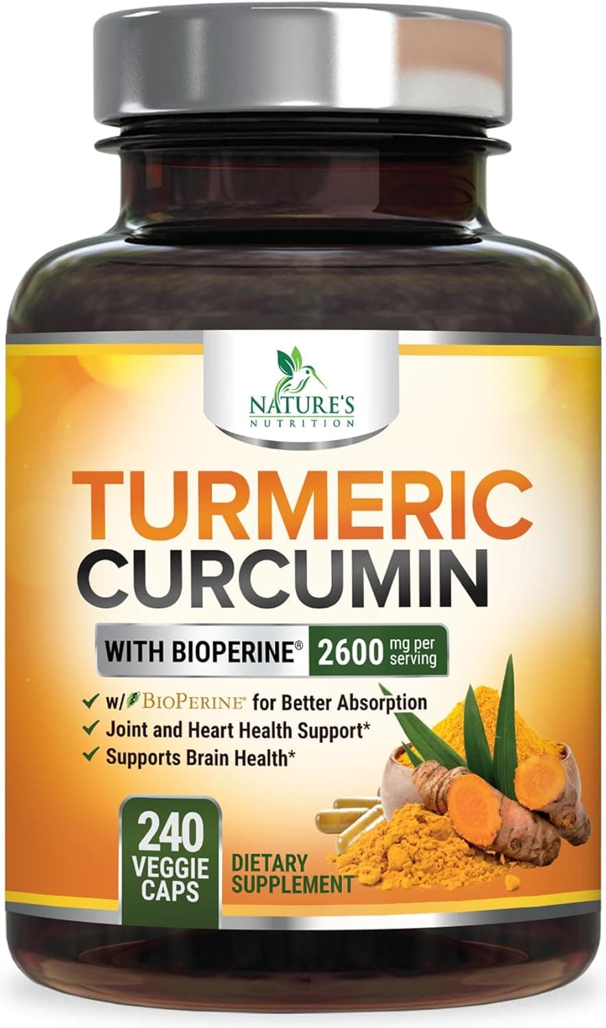 Turmeric Curcumin Supplement - 2400mg Organic Turmeric Per…