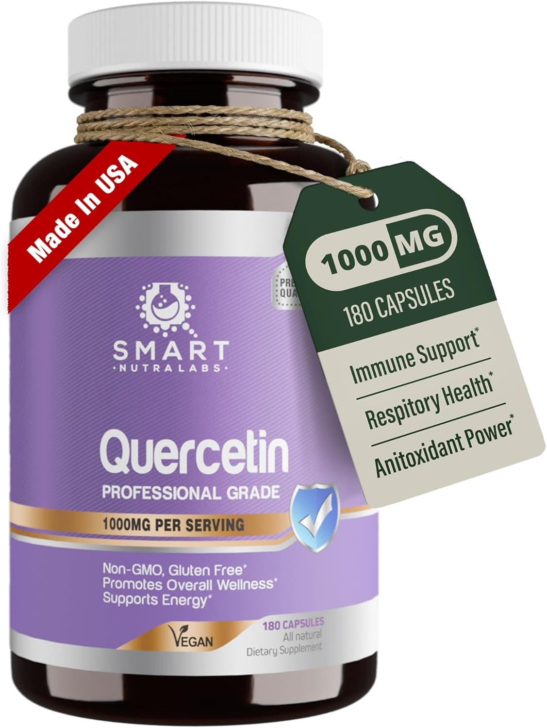 Smart Nutra Labs Quercetin 1000mg- 180 Vegan Capsules