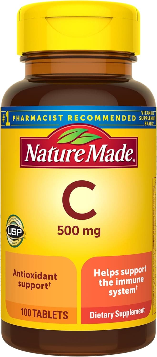 Nature Made Vitamin C 500 mg Tablets for Daily Immune Support