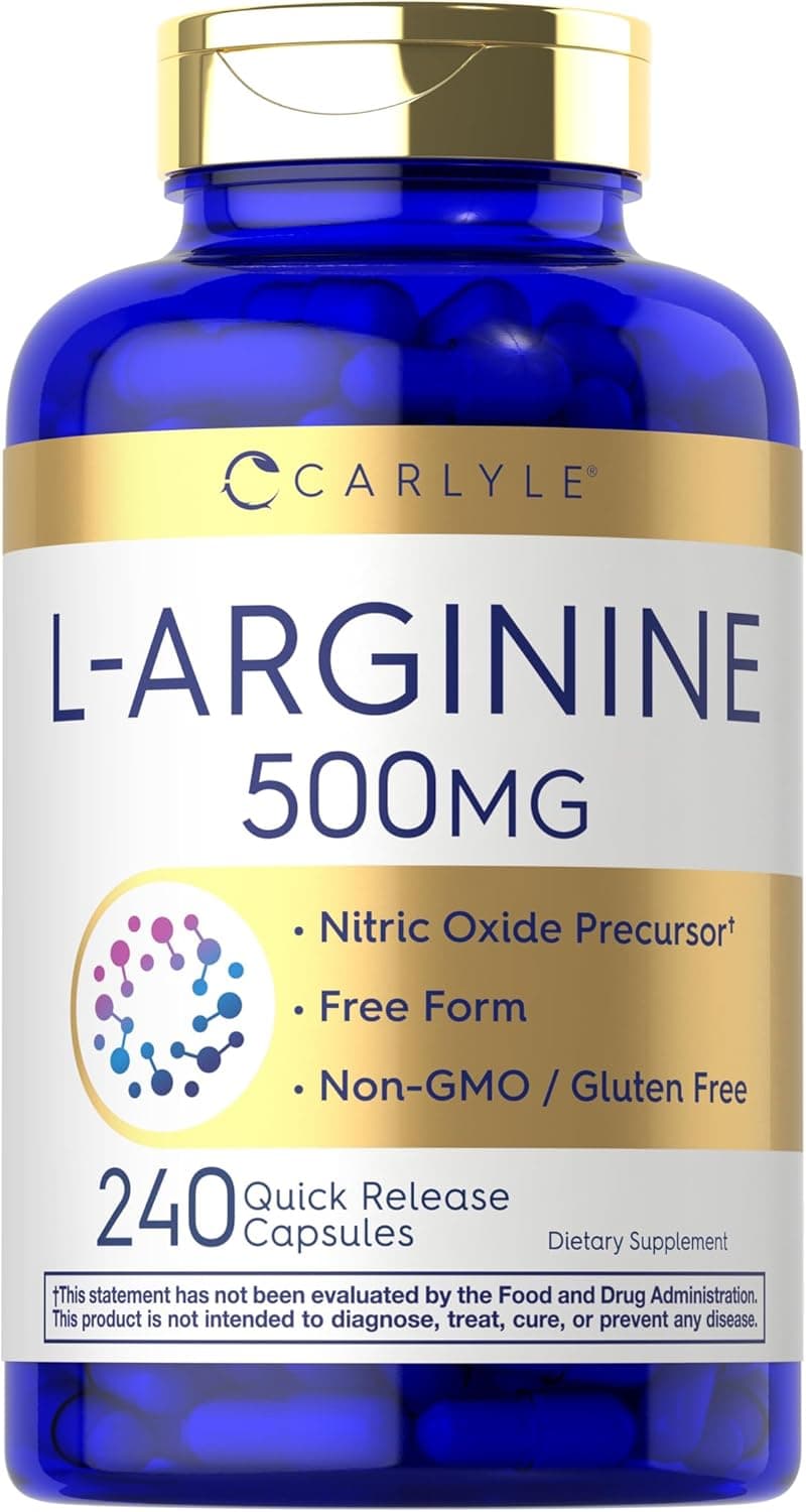 Carlyle L-Arginine 500 mg Capsules | 240 Count | Nitric Oxid…